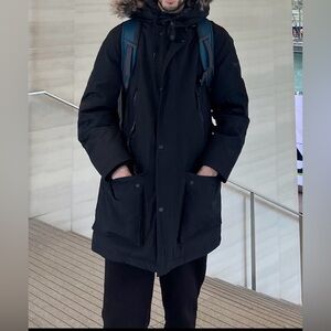 Michael Kors Men's Hooded Bib Snorkel Parka with Fur Hood size small